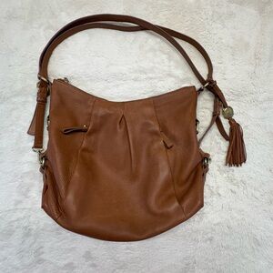 Vince Camuto Brown Genuine Leather Shoulder Bag